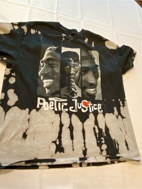 Tupac Historic Legacy Justice Black Tie-Dye Graphic Tee size xl